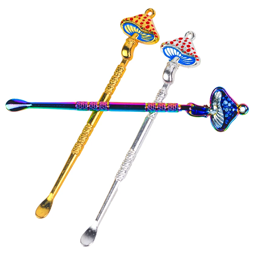 Metal Mini Shovel Scoop 11.8cm Portable Mushroom Style Cleaning Spoon Smoking Tool view 2