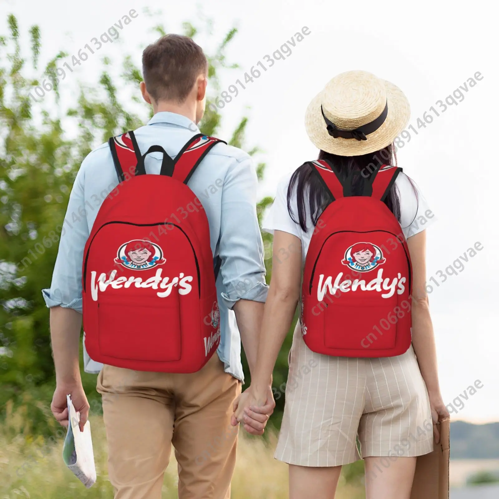 New Wendys Fast Food Restaurant Logo Custom Canvas Lightweight Backpack Fashion Durable Student Men Women Business Daypack