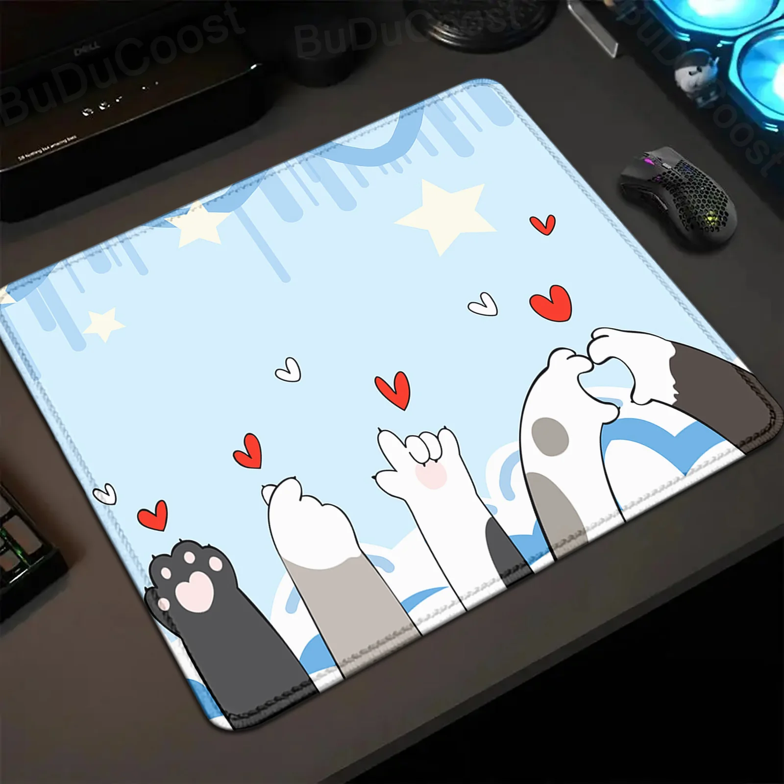 

Cute Cartoon Cat Paw Game Mousepad XS Small Table Pad For PC Gamer Desktop Decoration 20x25cm Office Mice Mat Rubber Deskmat Rug