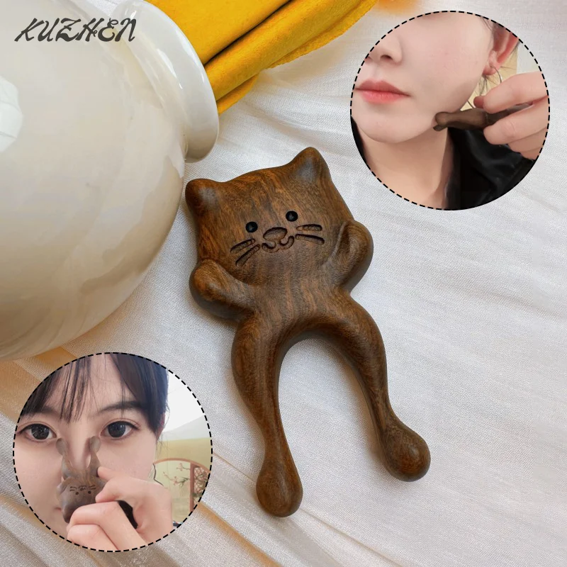 

Sandalwood Facial Lifting Meridian Comb Massager For Eyes Nose Ear Neck Promote Blood Circulation Trigger Point Gua Sha Board