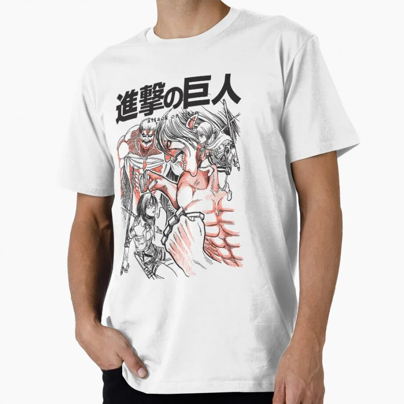 

Giant killer Attack On Titan Gift t shirt for Anime lover Manga Graphic Y2K clothes Large size Tops Cartoon Tee 100% cotton