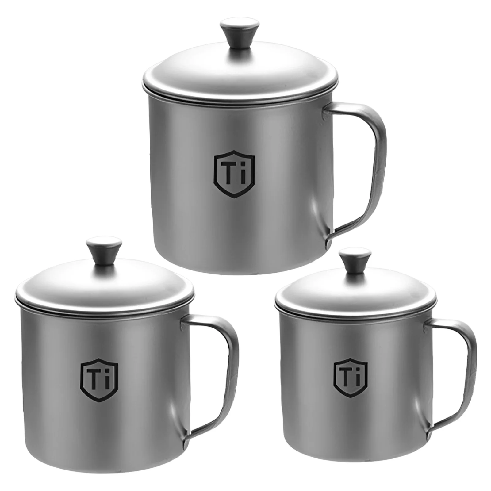 Tiartisan Titanium Hammered Texture Coffee Mug Foldable Water Cup With Lid Outdoor Camping Lightweight Portable Tea Mug