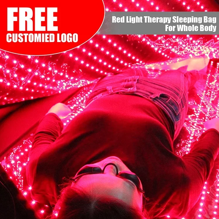 160cm 180cm Large Size Full Body Therapy Mat Sleeping Bag 660 850nm Infrared LED Red Light Therapy Bed Mat for Body Health Care