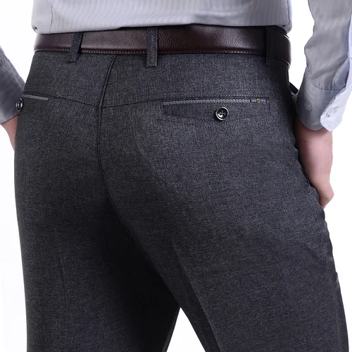 Imagen 2 del producto Pantalones MRMT 2025 de marca para hombre, pantalones para hombre de mediana edad, pantalones finos sueltos informales para hombre, pantalones rectos de cintura alta para hombre