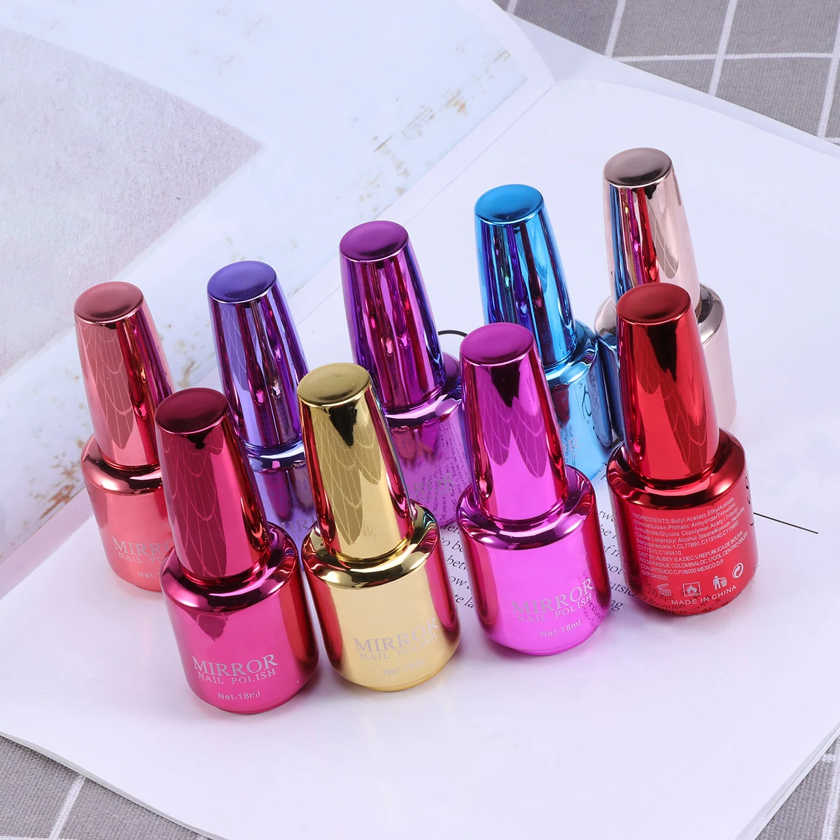 

Mirror Nail Polish Eco Friendly Quick Dry Women Varnish Luminous Gel Fingernail Decor Accessories Suite