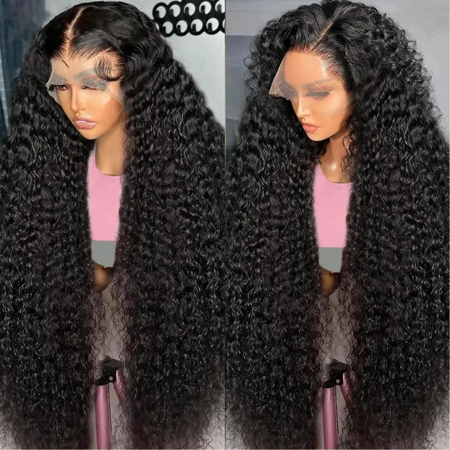 13x4 Deep Wave Lace Front Human Hair 180% Density Deep Wave Frontal Wigs Human Hair Hd Lace 26 Inch Curly Wigs For Black