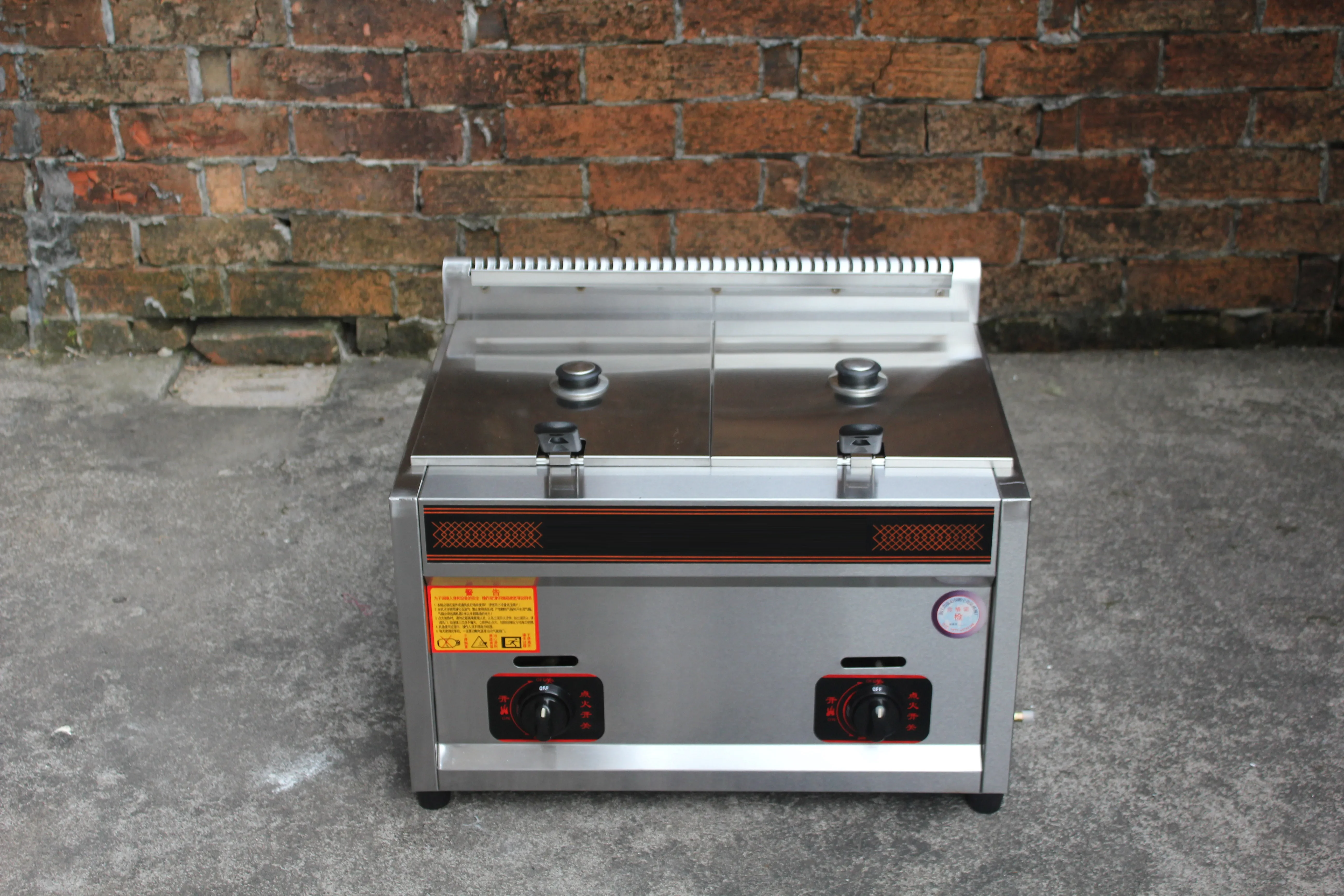 

z Five-Star Praise Commercial Counter Top Gas Deep Fryer 2 Basket