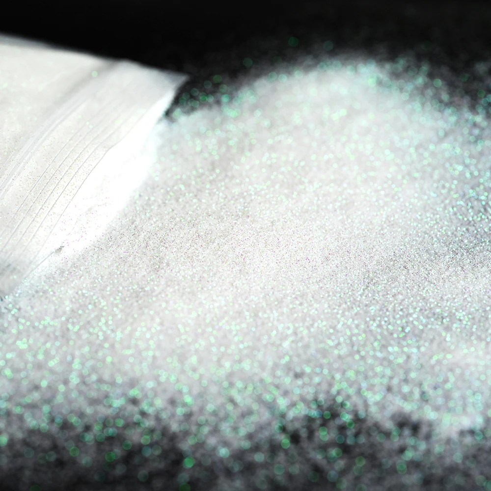 10/50g Bianco Iridescente Unghie Artistiche Glitter Polvere 0.1mm Olografico Ultra-Fine Cromo Pigmento Laser Scintillante Smalto Manicure Polvere