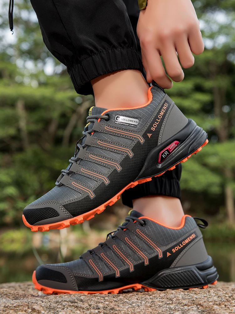 AliExpress R.xjian Men‘s Hiking Shoes Waterproof Outdoor Lace-Up Trekking Sneakers Non-slip Camping Trainers Hunting Tactical Cycling Shoes 40-47#