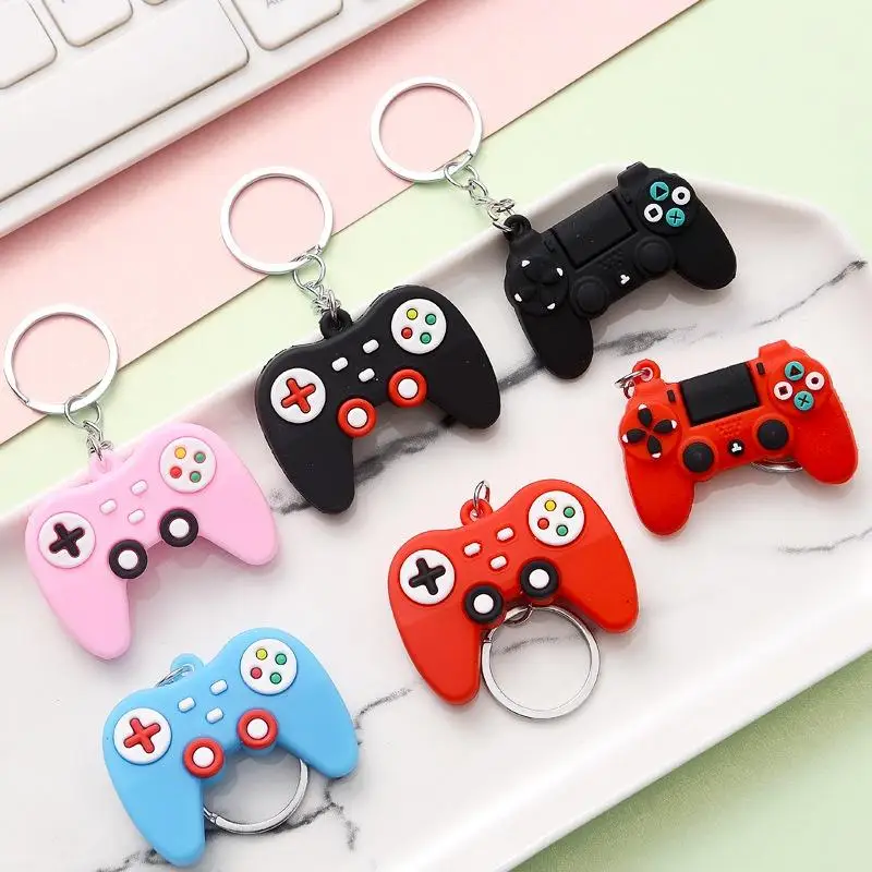 Creative Mini Game Console Handle Keychain Funny PVC Gamepad Keyrings Fashion Handbag Pendant Ornaments Souvenir Friend Gifts