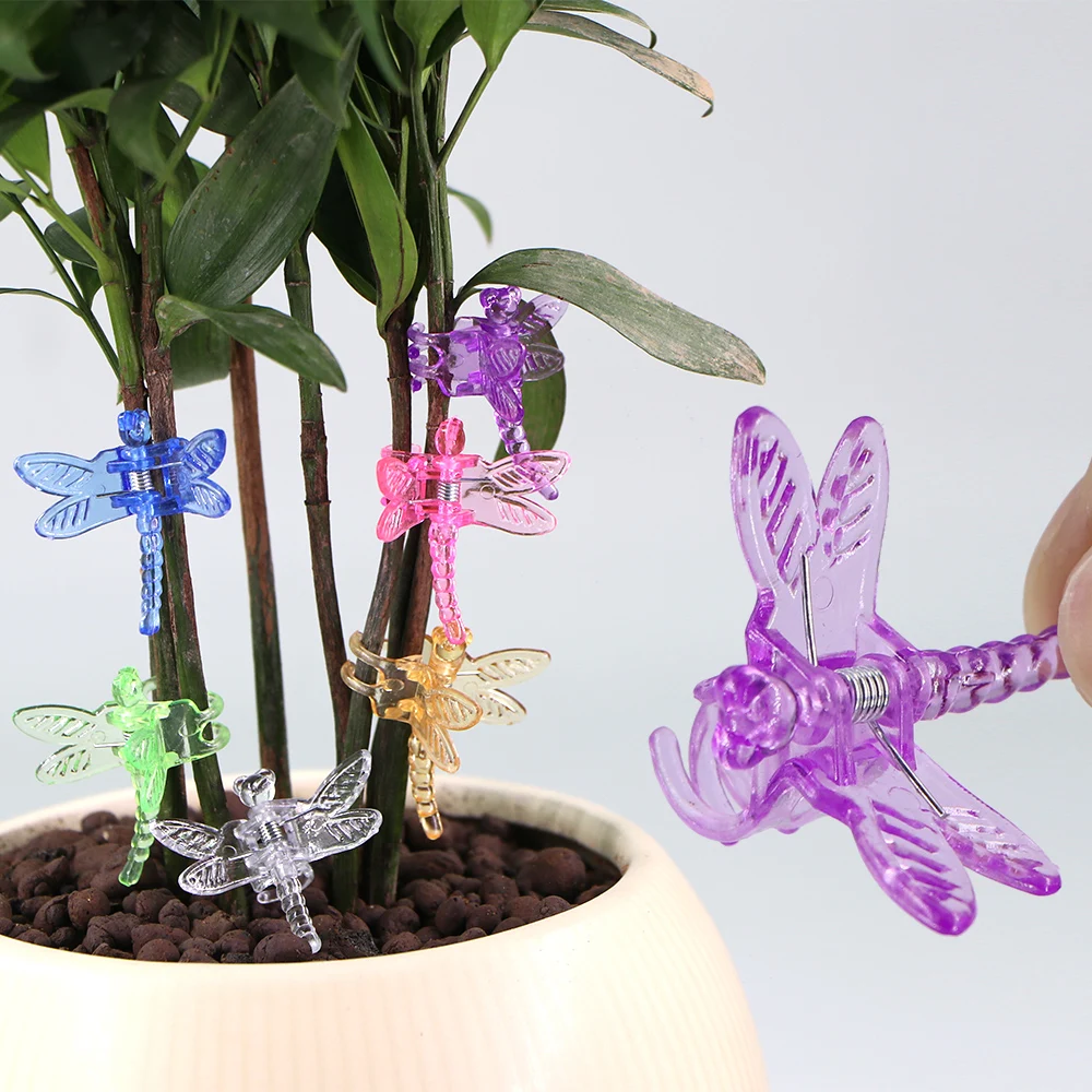 

30/50/100pcs Dragonfly 4-Claw Plant Clips Orchid Flowers Support Clamp Clasp Tied Bundle Branch Climbing Vine Stem Garden Tools