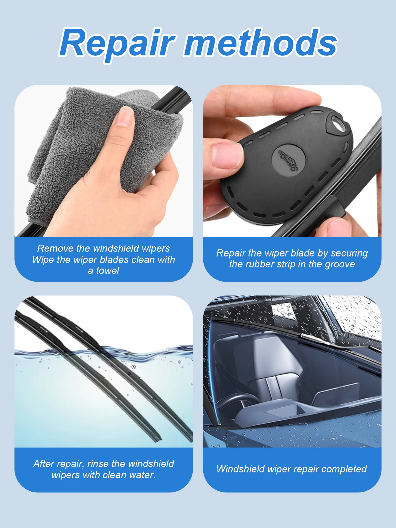 1Pcs Car Special Silent Wiper Blade Restorer, Portable Polisher, Removes Sand, Dust, Water Stains and Bird Droppings