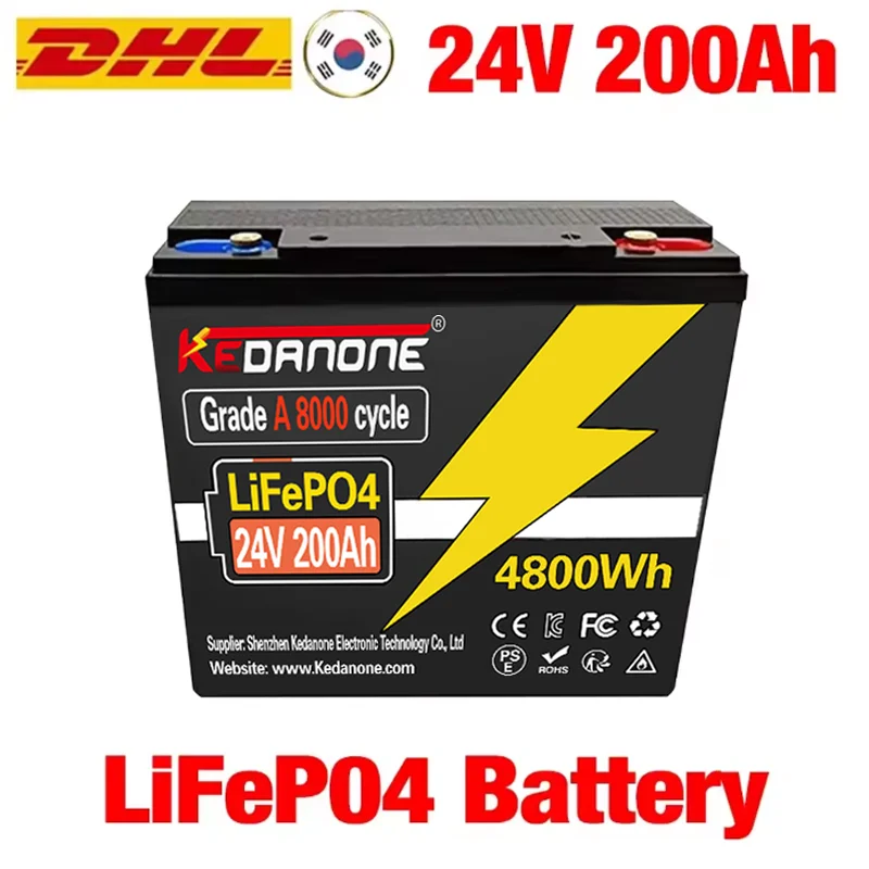 

2025⚡32700 LiFePO4 24V 220AH⚡⚡Battery Built-in 100msrv Rechargeable Ferrous lithium phosphate Solar Off-grid Battery.