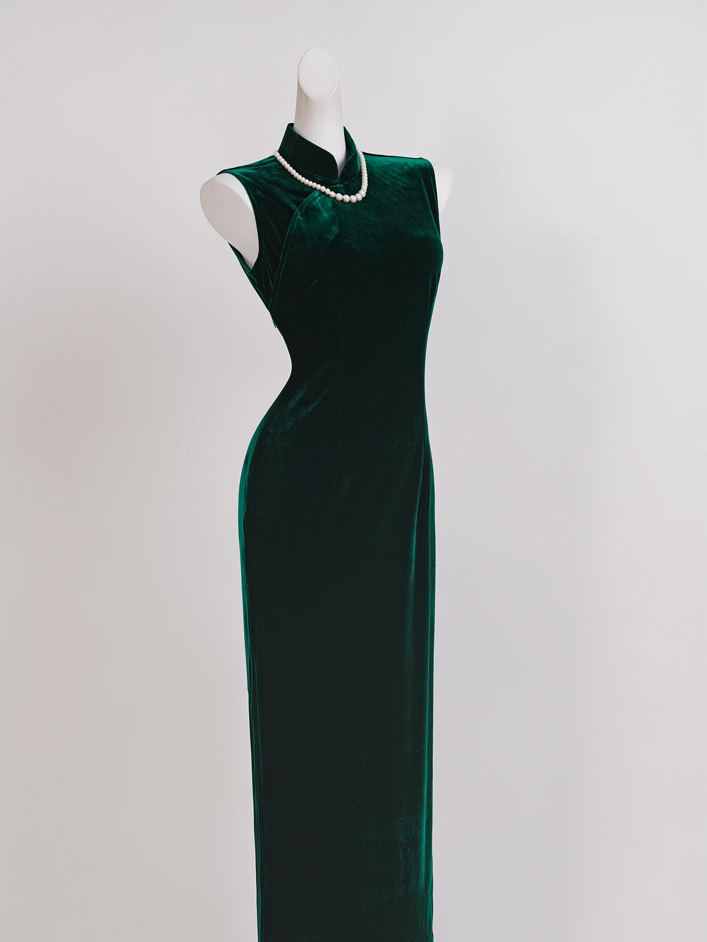 

Eeni бархатный осенний длинный рукав, закрывающий живот, большие размеры, винтажный женский традиционный костюм из Гонконга Sle