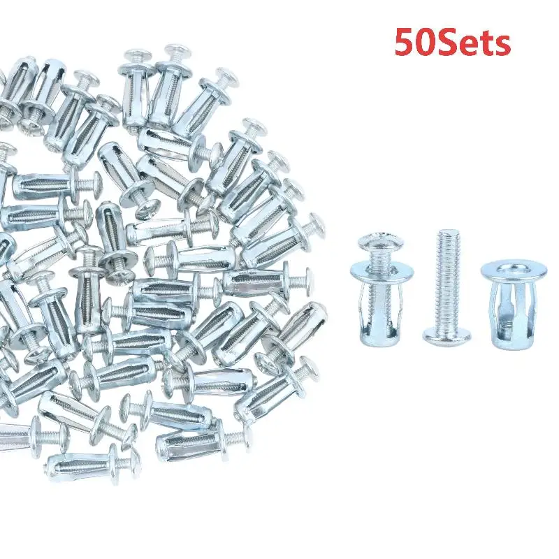 ⑥ 4 M5 M6 M8 Screws Steel Anchors 50 Pieces Pack Hexagonal Threaded Nuts Metal Screws With Caps