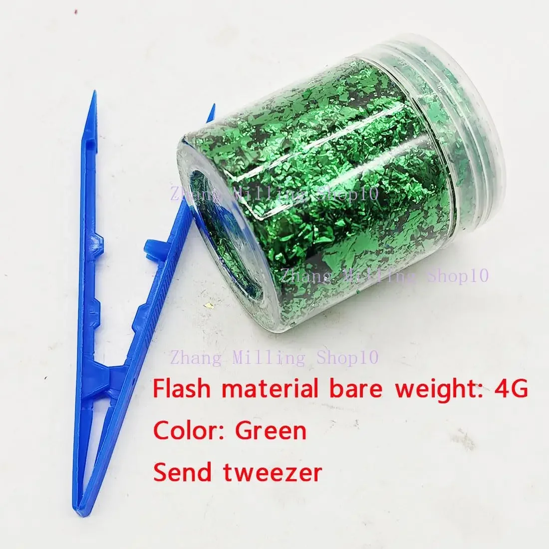 4g Chopped Carbon Fiber Short Cut Forging Color Plastic Pieces for Carbon Fiber DIY（Green）