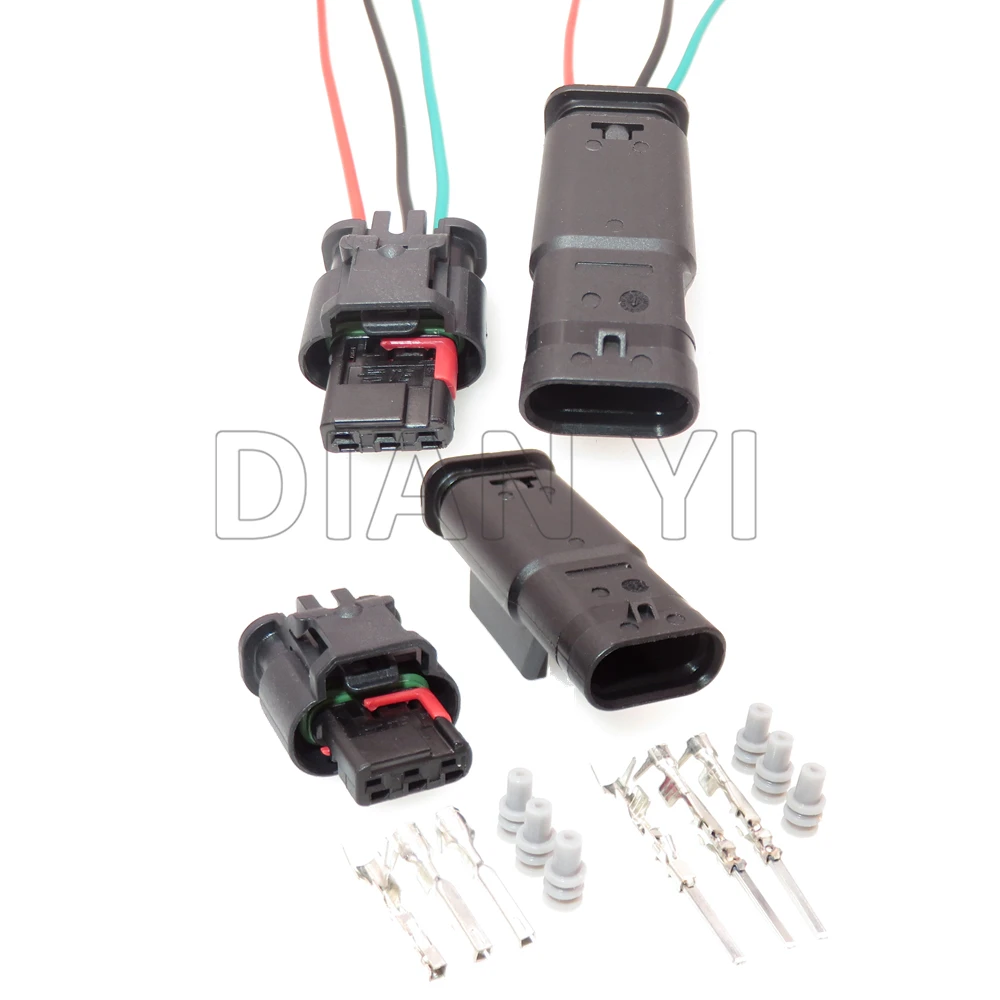 

1 Set 3 Way Starter Auto Reversing Radar Probe Sealed Wiring Terminal Sockets For Ford Land Rover 1488991-1 1-1718644-2