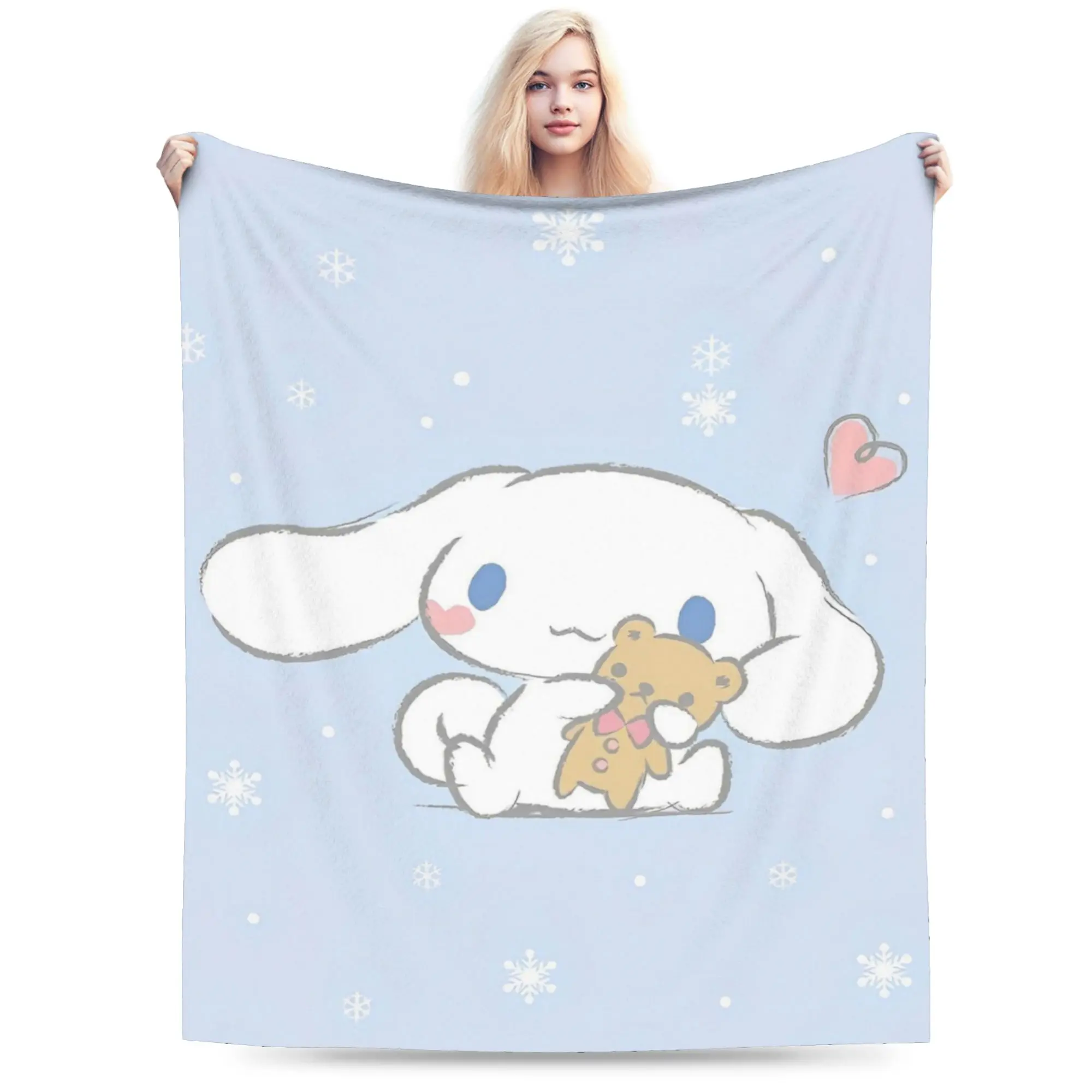 Kawaii سينامورول الفانيلا البطانيات سانريو لطيف الكرتون مخصص رمي بطانية للمنزل 200x150 سنتيمتر لحاف