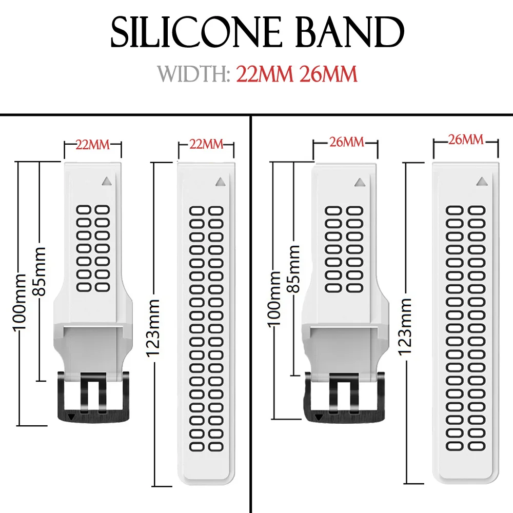 QuickFit 22/26mm Silicone Strap For Garmin Forerunner 955 Solar 965 945 935 LTE Fenix 6X pro 7X pro 5X plus Watch Band Bracelet
