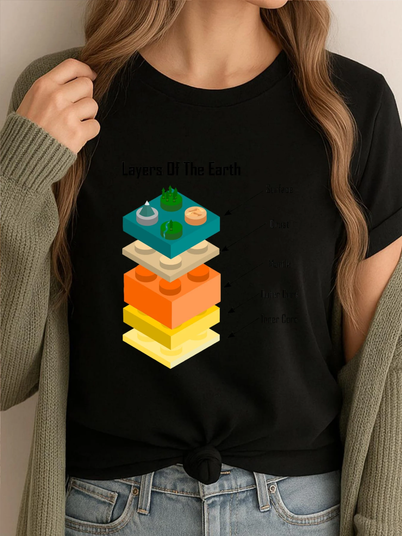 

Layers Of The Earth Layers Of The Earth Camisas Basicas Hombre Graphic Shirts Casual Fashion Printed Clothes