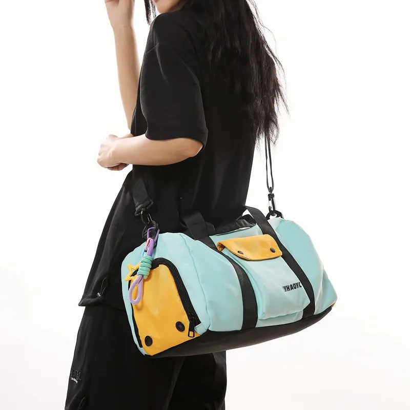 

2025 New Stylish Gym Bag with Wet Dry Shoe Compartment, Yoga Sports Duffle Bag for Women, Water-Resistant Travel Workout Bag