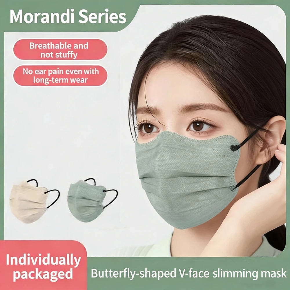 10/30/50pcs 3layer Anti-dust Mask Butterfly Shaped Design Mask Adult Face Mask Women Female Protective Disposable Face Cover