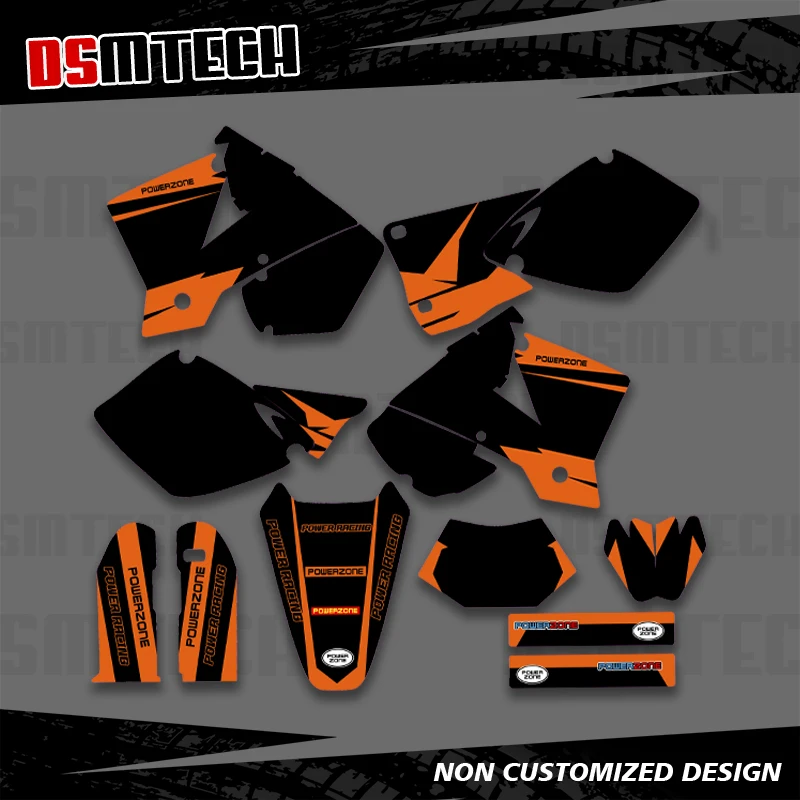 

DSMTECH для KTM EXC 125 200 250 300 380 400 520 2003, полная графика, наклейки, индивидуальный номер, имя 002