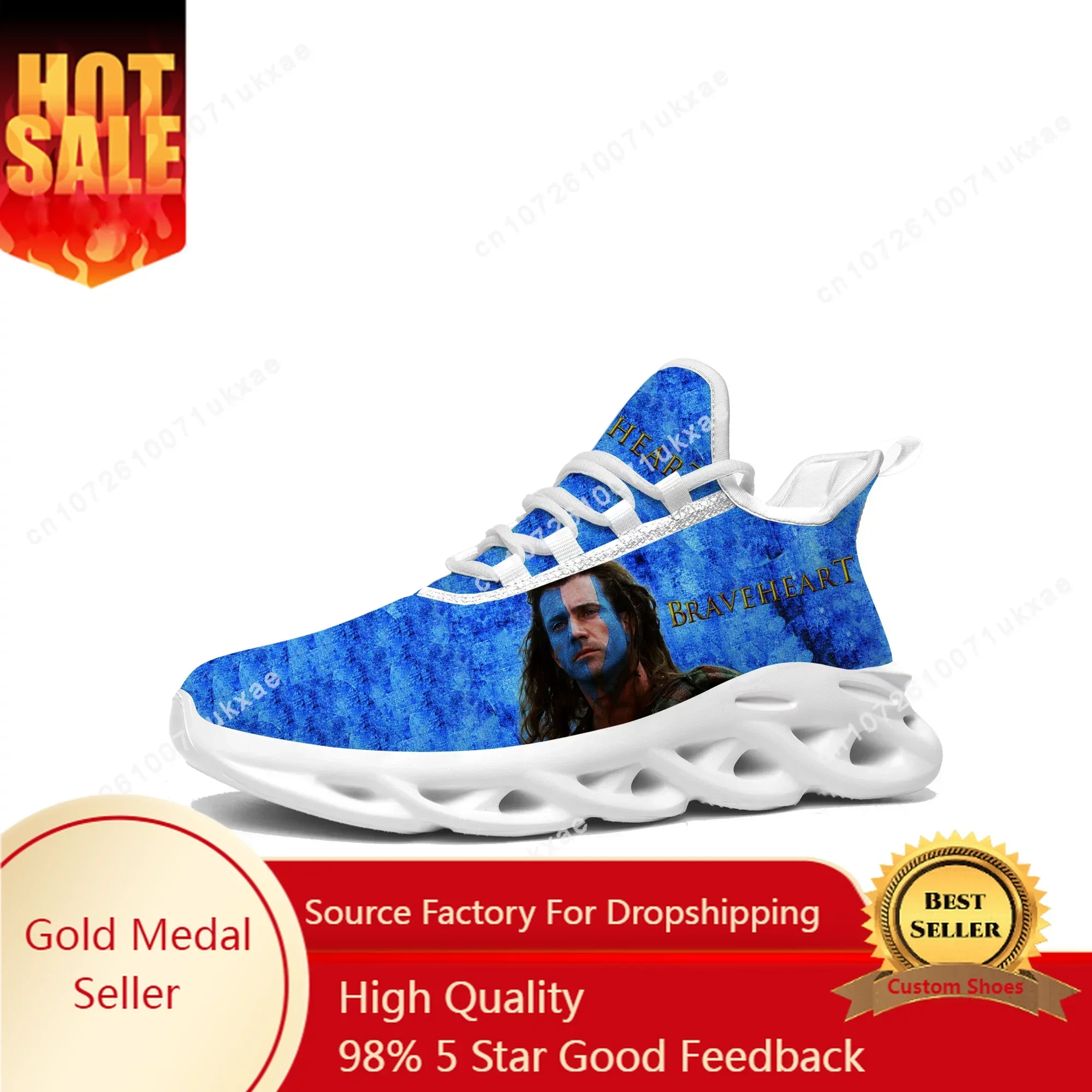 

Braveheart Flats Sneakers Mens Womens Sports Shoes High Quality William Wallace Sneaker Lace Up Mesh Footwear custom made Shoe