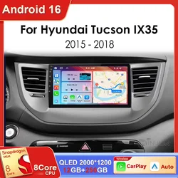 Android 16 Car Radio Video Player For Hyundai Tucson IX35 3 2015 2016 2017 2018 Carplay Autoradio GPS Navigation Head Unit Wifi