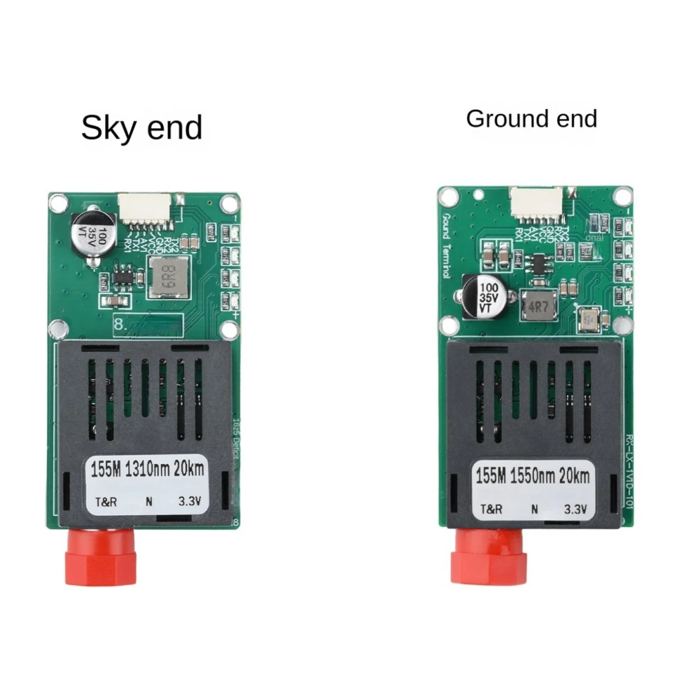 

Sky/Earth TTL Optical Transceiver Module DC 5.5-26V FC RX/TX/AV/VCC/GND for Drones TTL to Fiber Optic Module 1 Channel