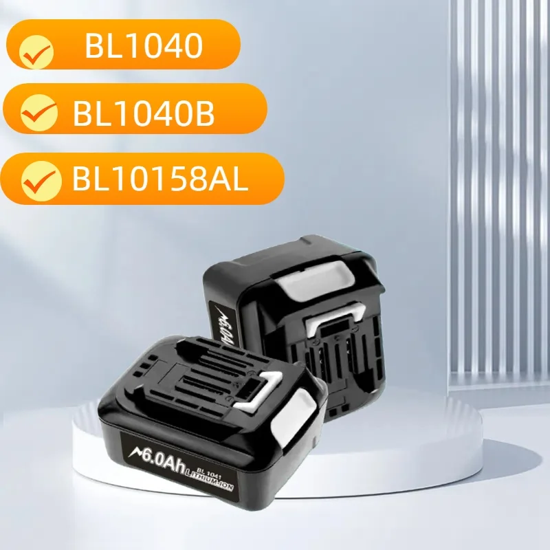 

For Makita BL1040B 1020B 1015 10.8V 6Ah Lithium Battery Pack, Rechargeable Replacement for 10V CXT Power Tools, 6000mAh