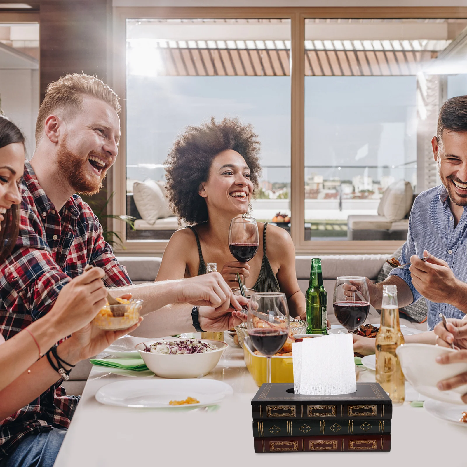 

Wood Rectangular Tissue Holder Standard Size Minimalist Design Desktop Napkin Storage Box Paper Towel Organizer