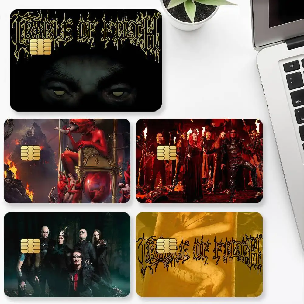 Uk Band C-Cradle of F-Filth Credit Card 4PCS Anti-scratch Waterproof Stickers for Bank Debit Decorative Protection Bus Subway