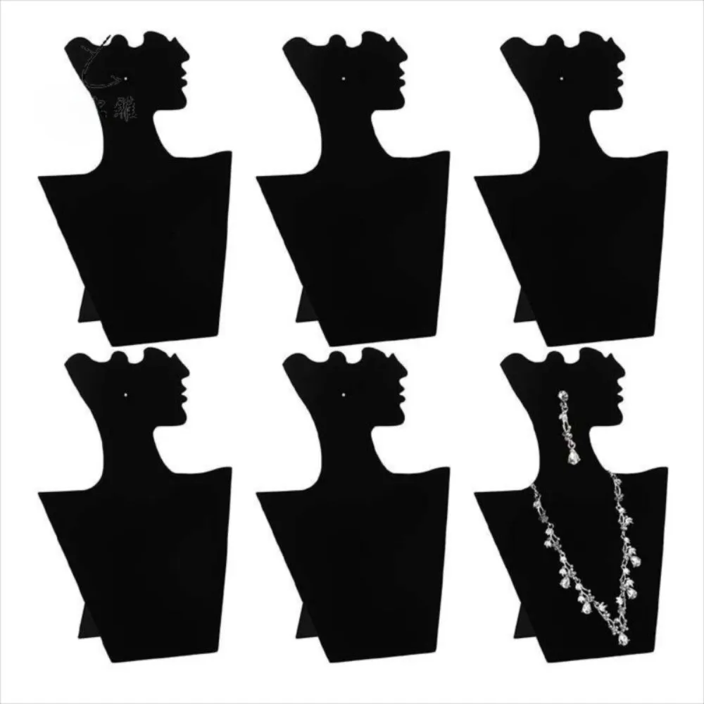 Creative Black Portrait Display Velvet Bust Pendant Organizer Pendant Window Display Jewelry Mannequin Jewelry Display Stand