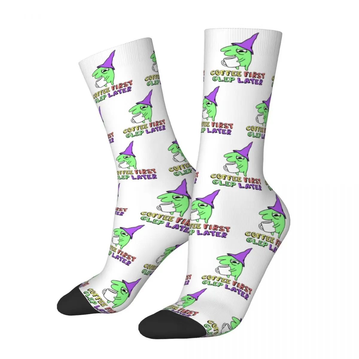 

Glep Coffee Smiling Friends Socks Men Women Casual Socks High Quality Spring Summer Autumn Winter Middle Tube Socks Gift