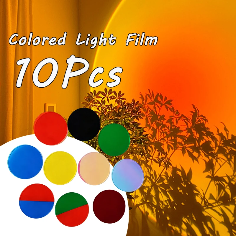10Pcs Self-Adhesive LED Film Colored Gel Filters Warm Light Sheets for Lamp Color Film Home Decor Lighting Enhancement