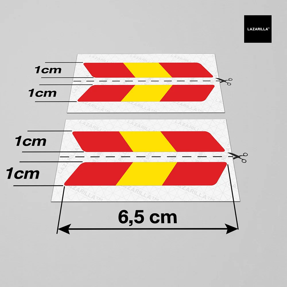 Matte Spanish Flag Arrow Decals 4Pcs Waterproof Removable Stickers for Car Bike Helmet 2.56 Inch - view 4