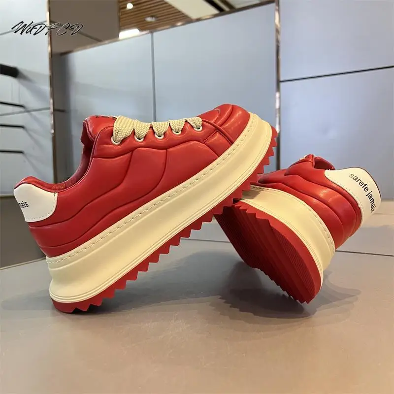 Sneakers Casual Men Designer Winter Plush Warm Board Shoes Fashion Microfiber Leather Upper Height Increased Flat Platform Shoes