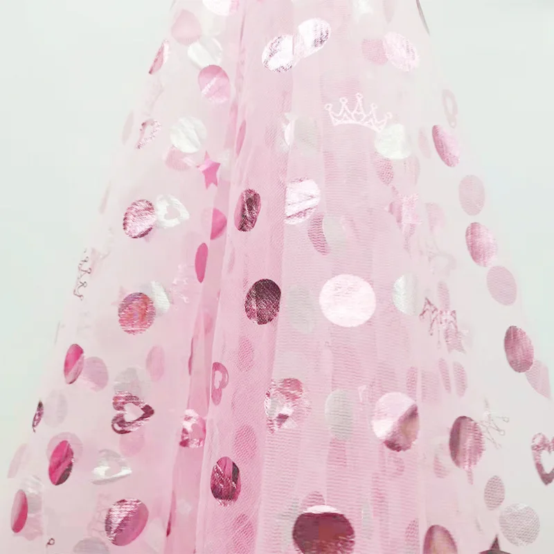 

Большая круглая фольгированная плоская сетчатая ткань с принтом короны INS розовое золото пышная сетчатая ткань плоская пряжа