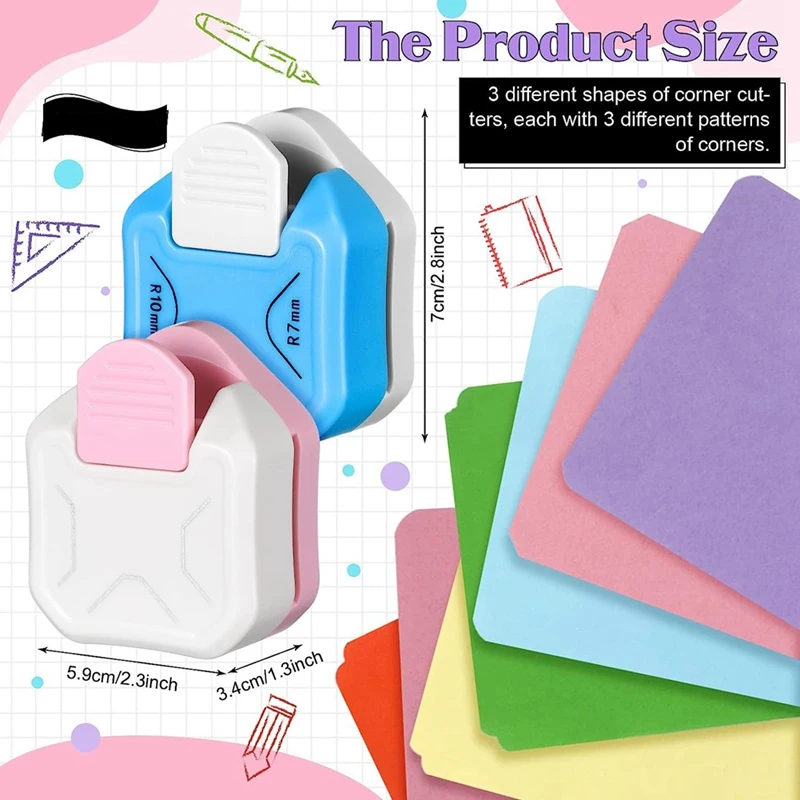 3 шт., углорезы для бумаги, 4/7/10 мм