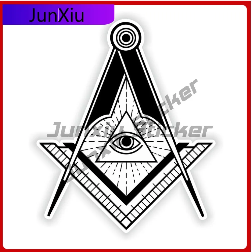 

Masonic Emblem Freemasonry Sticker Sports Vinyl Stickers V125 Motorcycle Stickers White And Black Mirror Sticker Camping Cars