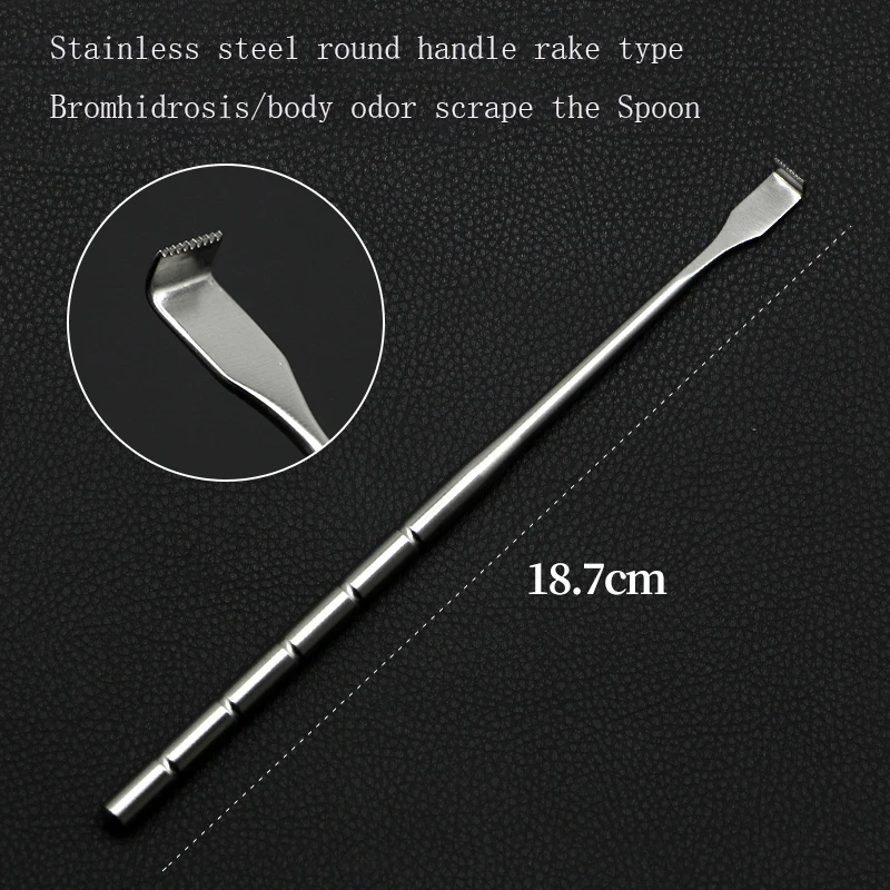 Stainless steel instrument armpit odor scraper spoon armpit odor rake hook rake chicken heart type