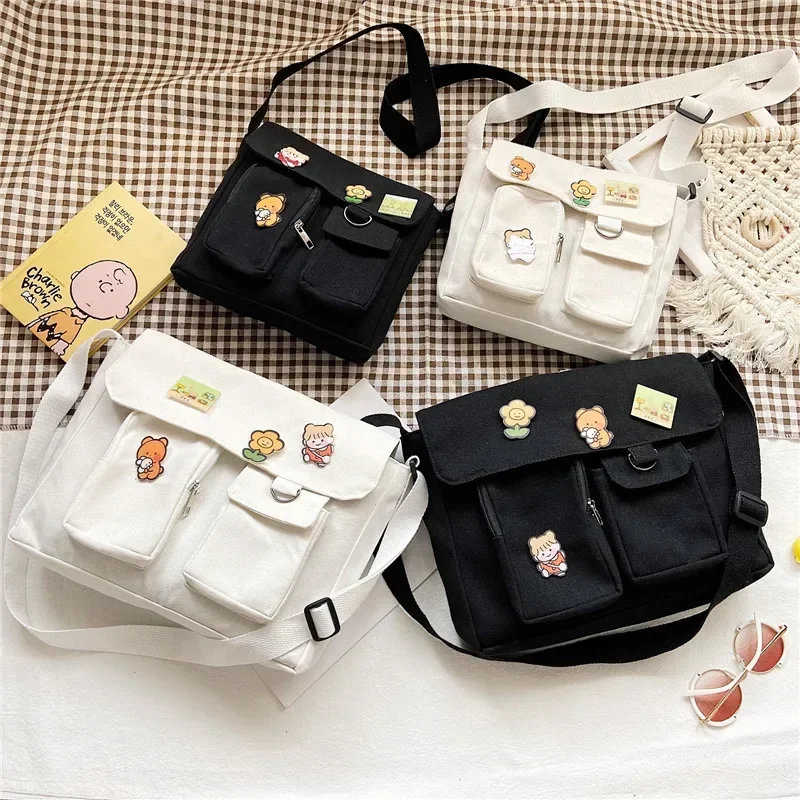 Bolsas tiracolo Harajuku, sacolas de ombro retrô, todo o jogo, sacolas de grande capacidade, bolsa casual escolar, estilo japonês