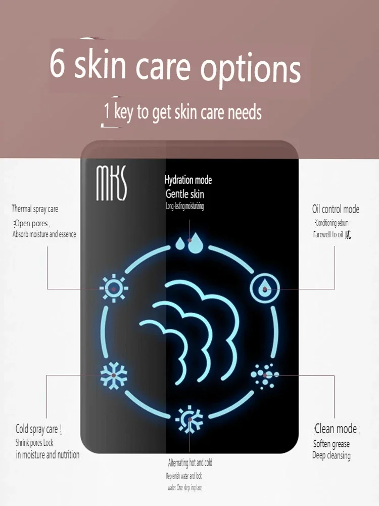 Multifunctional Facial Beauty Device, Hot and Cold Double Spray, Moisturizing, Cleansing Pores, Nano Fog ML-017-YX