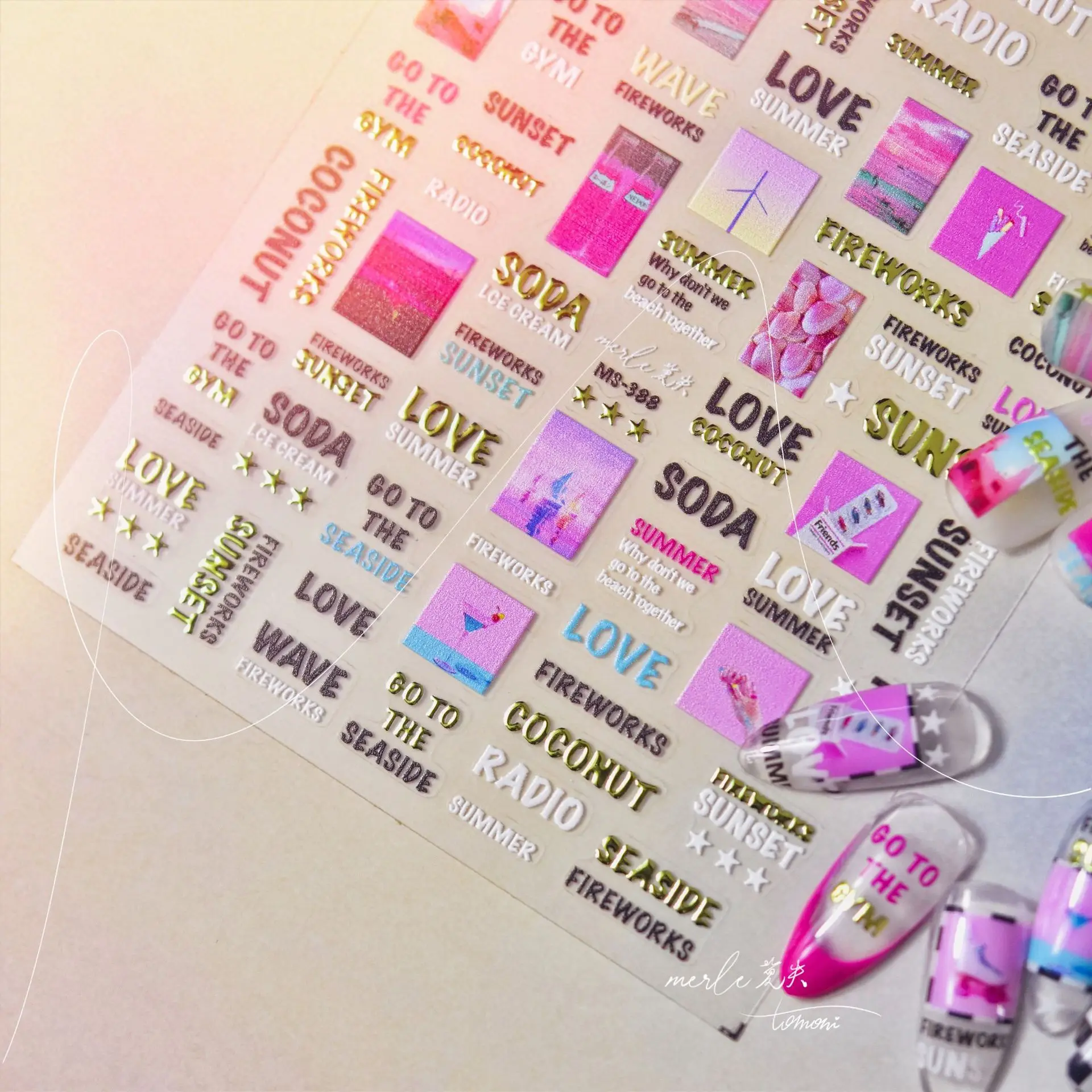 5d inglês carta decalque do prego carimbo quente cor carta decalque letras slider de alta qualidade requintado decoração da arte do prego adesivo