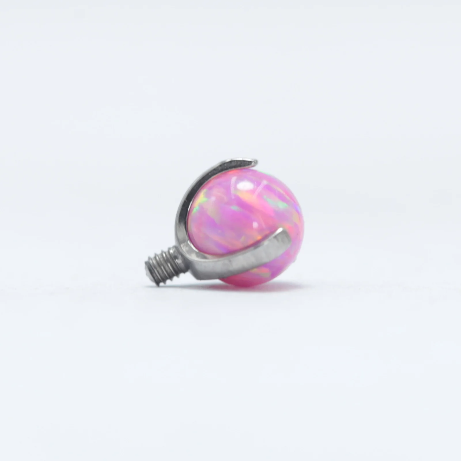 16G 14G Titanium Labret Stud Tongue Barbell Piercing Ball Replacement Opal Prong Setting Ball