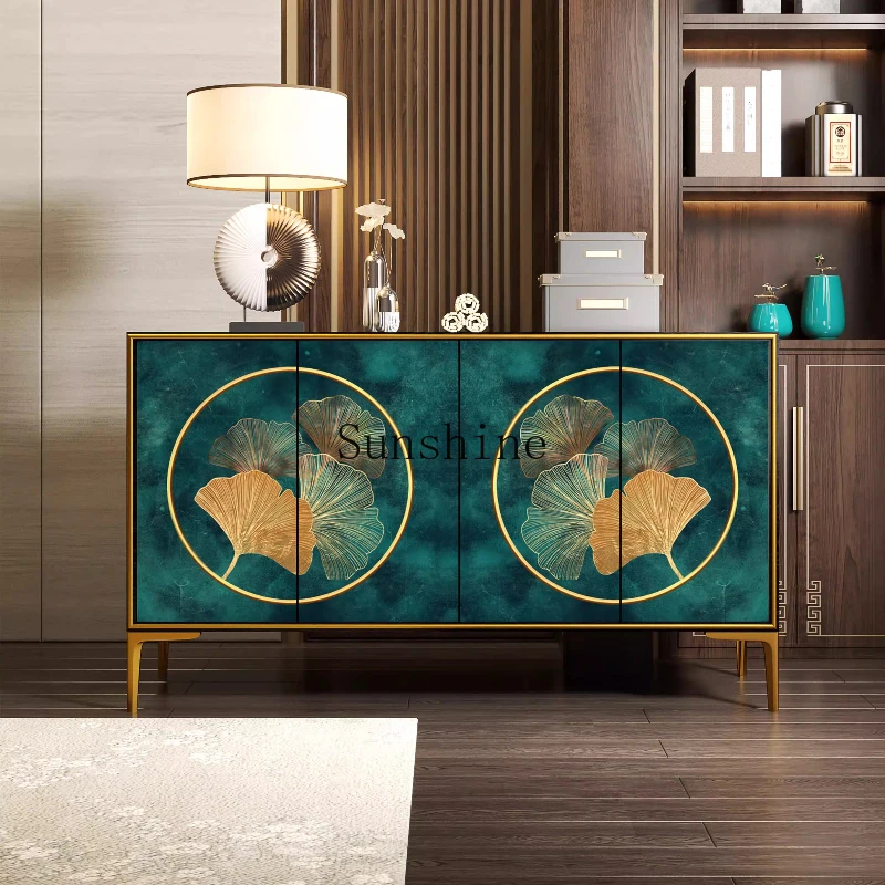 

New Chinese-style homestay entrance painted large-capacity shoe cabinet living room dining side partition cabinet