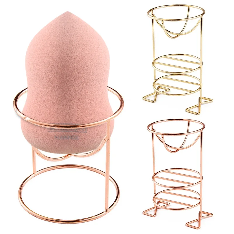 Beauty Makeup Sponge  Powder Puff Shelf Drying Holder Rack Puff Storage Rack Beauty Tray Metal Drying Bracket Box