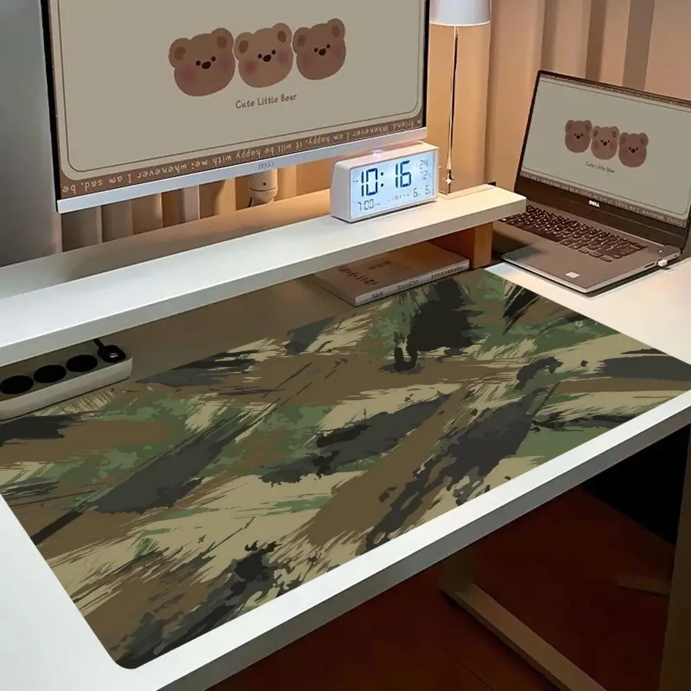 Military Camo Texture Game Pad Natural Rubber Anti‑Slip For Daily Game Bedroom Laptop Desktop Office