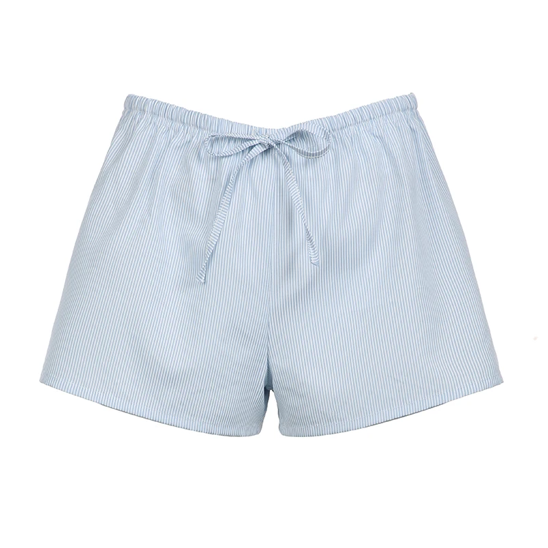 BIIKPIIK Casual Striped Shorts Beach Style Lace-up Women Mini Shorts All-match Outerwear Underpants Basic Knickers Summer Trendy